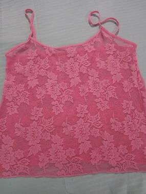 Pink Lace Floral Cami Top - Women
